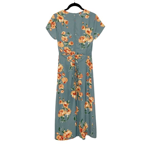 Floral Maxi Dress w/ Peekaboo V-Neck Front - Picture 2 of 6